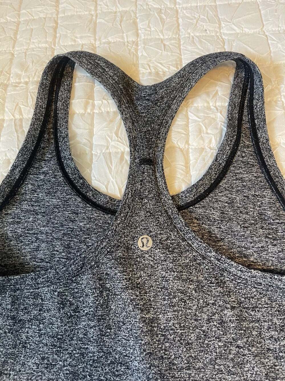 Lululemon Cool Racerback Tank Top Heathered Black Sz 6